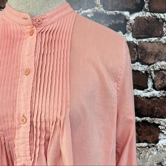 Lucky Brand Top Blouse Shirt Boho Peasant Pink Shirt Size Medium - Picture 4 of 10